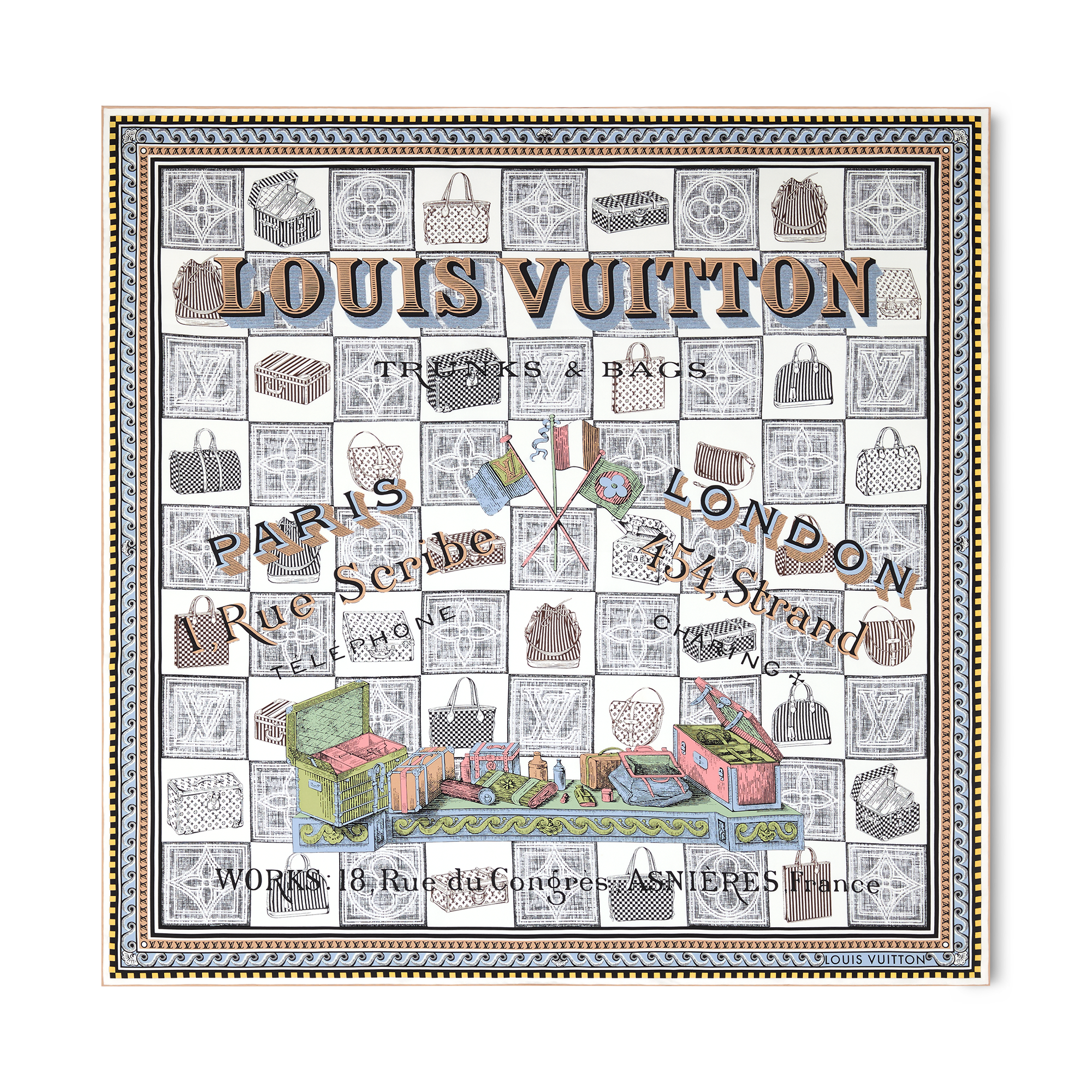 saharaLOUIS VUITTON モノグラム　アカデミーライン Damiergram Square 90 S00 - Women - Accessories | LOUIS VUITTON ®